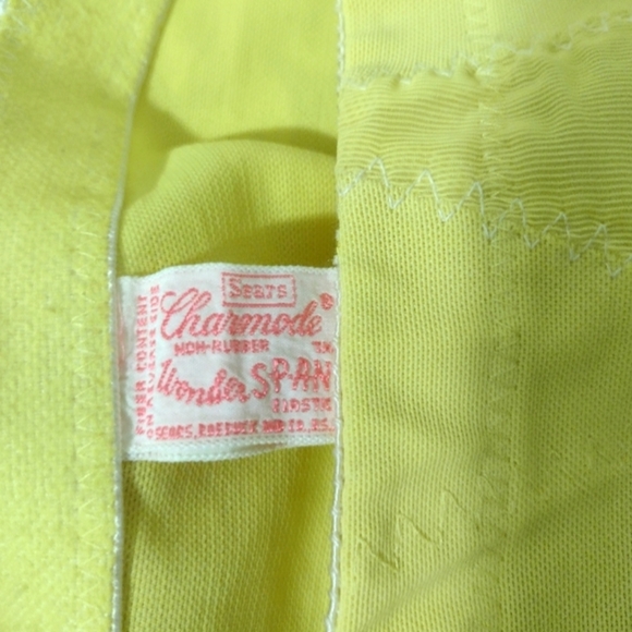 Vintage Sears Yellow Body Shaping Shapewear High Waisted Shorts Lingerie - Picture 3 of 4